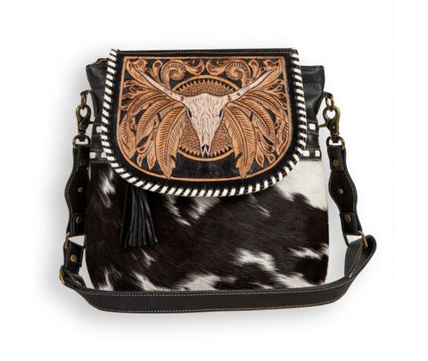 COWHIDE AND LEATHER BAG