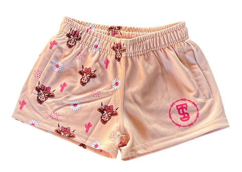KIDS APRICOT FOOTY SHORTS