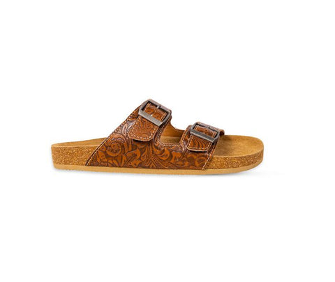 MAGGIE HAND TOOLED SANDALS
