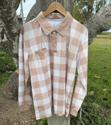 TAN GINGHAM FISHING SHIRT