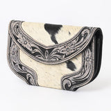 HAND TOOLED COWHIDE CLUTCH