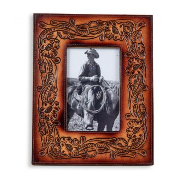 HAND TOOLED LEATHER FRAME