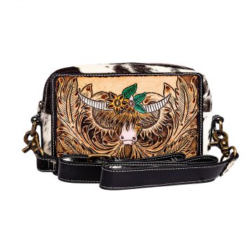 STEER HAND TOOLED LEATHER BAG
