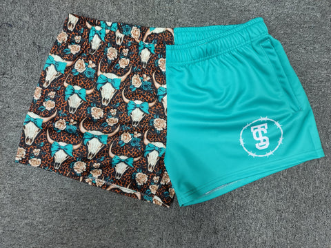 TEAL SKULL BOWS