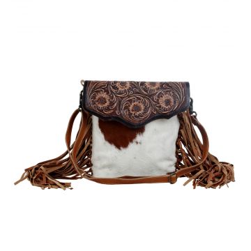 LEATHER ENGRAVED AND COWHIDE BAG