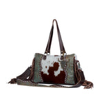 LEATHER AND COWHIDE BAG