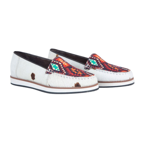 COWHIDE SHOES WITH AZTEC