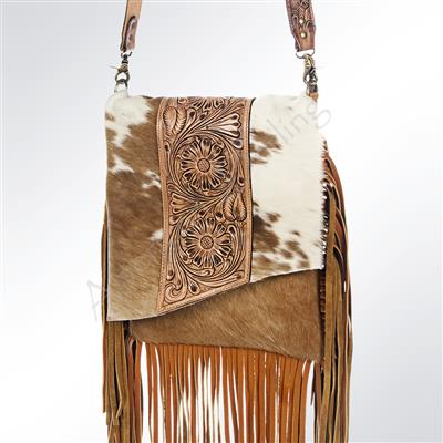 GENUINE LEATHER ENGRAVED AND COWHIDE BAG