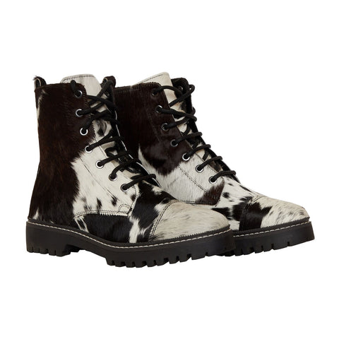 COWHIDE BLACK/WHITE BOOTS